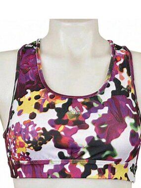 Adidas Climalite Sports Bra Floral Explosion White Pink Size‎  Large
